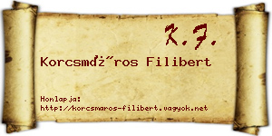 Korcsmáros Filibert névjegykártya